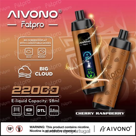 framboesa cereja Aivono Fatpro 22.000 280DJX4 | Aivono Vape Review