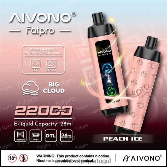 gelo de pêssego Aivono Fatpro 22.000 280DJX5 | Aivono Lisbon