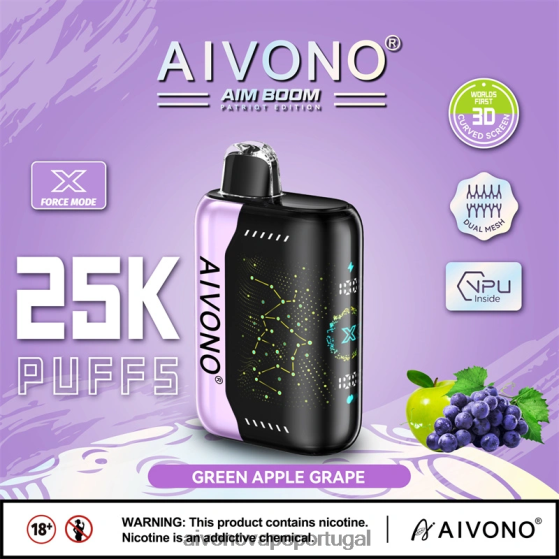 uva maçã verde Aivono AIM BOOM 25.000 280DJX346 | Aivono Vape Portugal