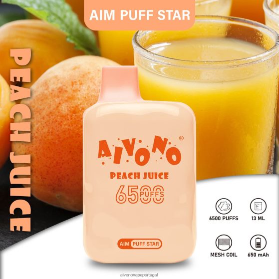 suco de pêssego Aivono AIM PUFF STAR 6500 280DJX289 | Aivono Vape Review