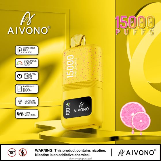 gelo de limão rosa Aivono AIM magic 15.000 280DJX61 | Aivono Vape Portugal