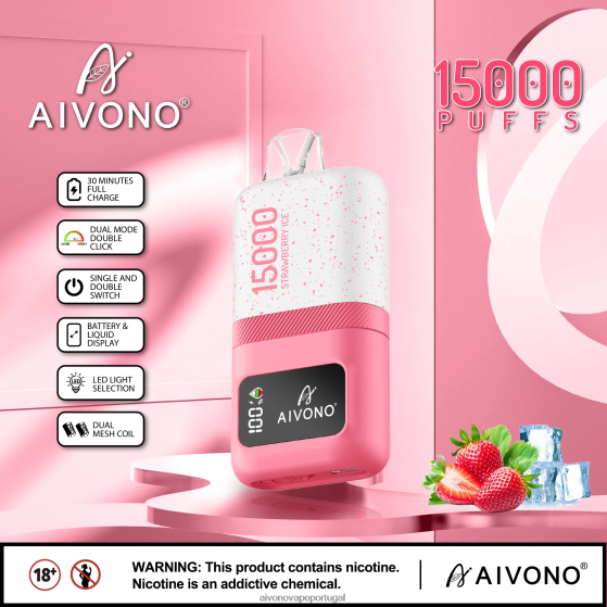 gelo de morango Aivono AIM magic 15.000 280DJX71 | Aivono Vape Portugal