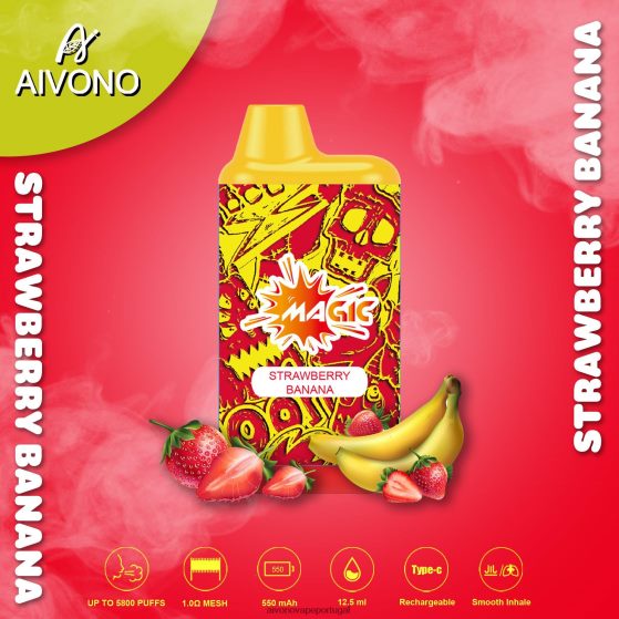 banana morango Aivono AIM MAGIC cigarro de caixa de 5800 bocas 280DJX93 | Aivono Vape