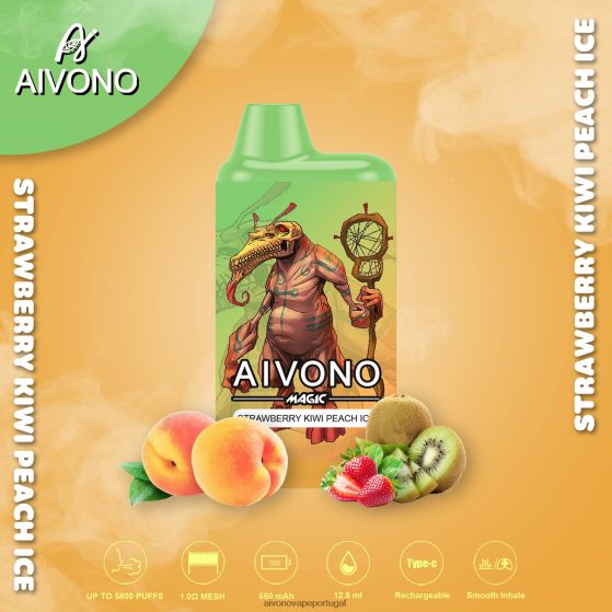 morango, kiwi, pêssego, gelo Aivono AIM MAGIC cigarro de caixa de 5800 bocas 280DJX96 | Aivono Vape Portugal