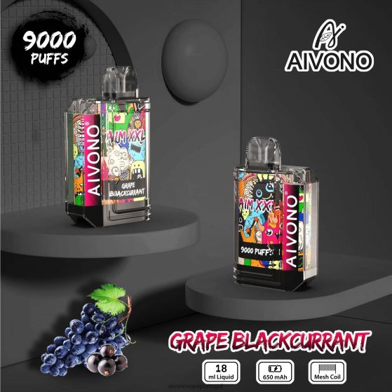 groselha preta Aivono AIM XXL Adesivo de boca 9000 transparente 280DJX56 | Aivono Vape Portugal
